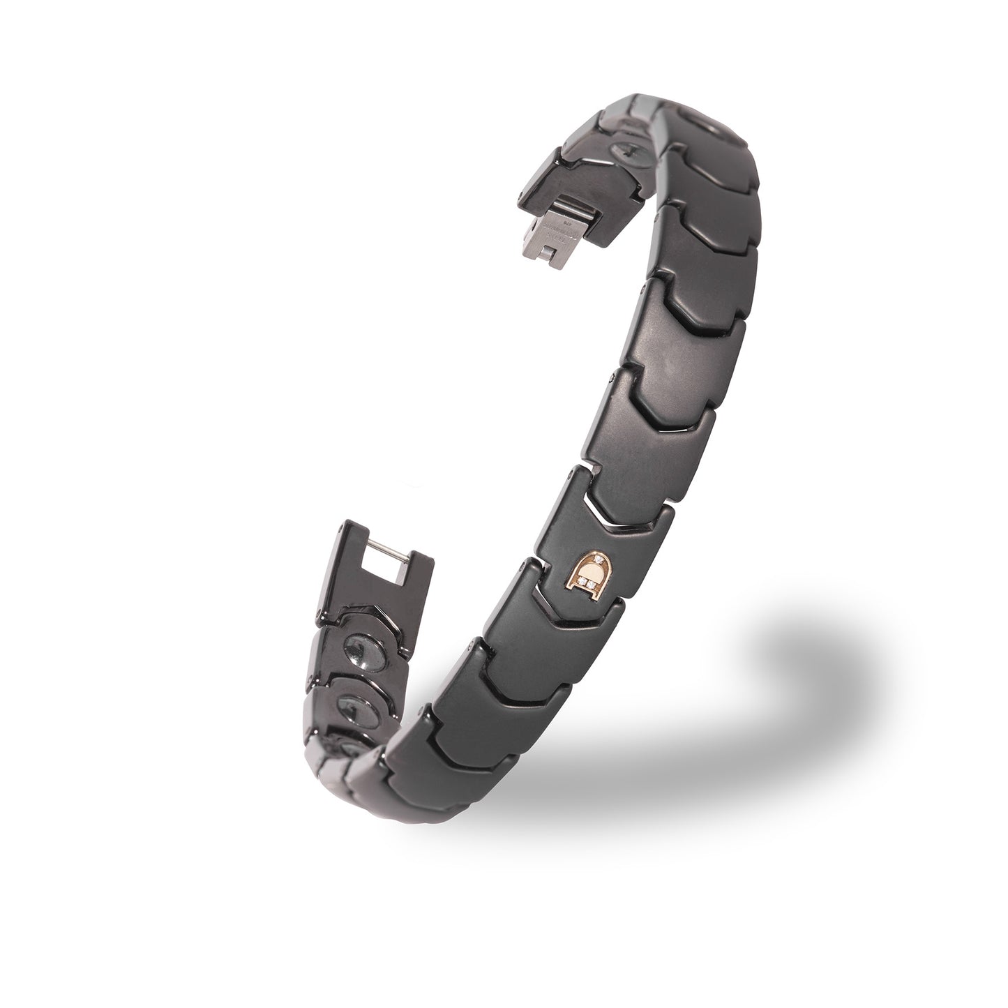 Bracciale Uniko Nero Opaco con Lettera Incastonata