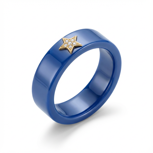 Anello Uniko Ceramica con Stella