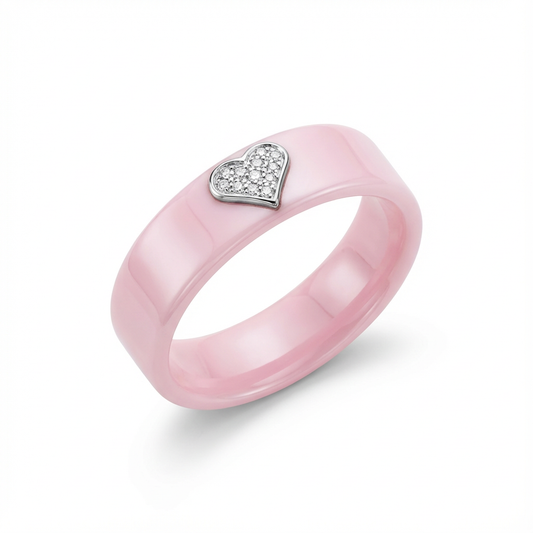 Anello Uniko Ceramica con Cuore